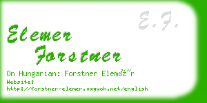elemer forstner business card